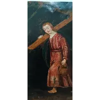 Piccolo dipinto su rame SAN CRISTOFORO XVII\XVIII SECOLO