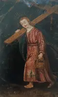 Piccolo dipinto su rame SAN CRISTOFORO XVII\XVIII SECOLO