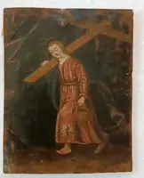 Piccolo dipinto su rame SAN CRISTOFORO XVII\XVIII SECOLO