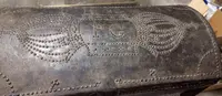 ANTIQUE SMALL STUDDED LEATHER TRUNK XVIII CENTURY ITALY