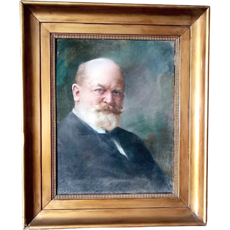 Dipinto pastello ritratto virile- XIX secolo