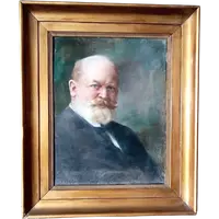 Dipinto pastello ritratto virile- XIX secolo