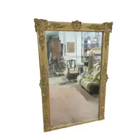 Beautiful Antique Wood and Golden Pastel Mirror