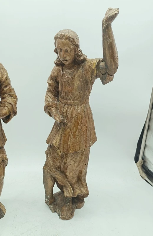 Antique Couple gilded wood carvings angels REGGICERO