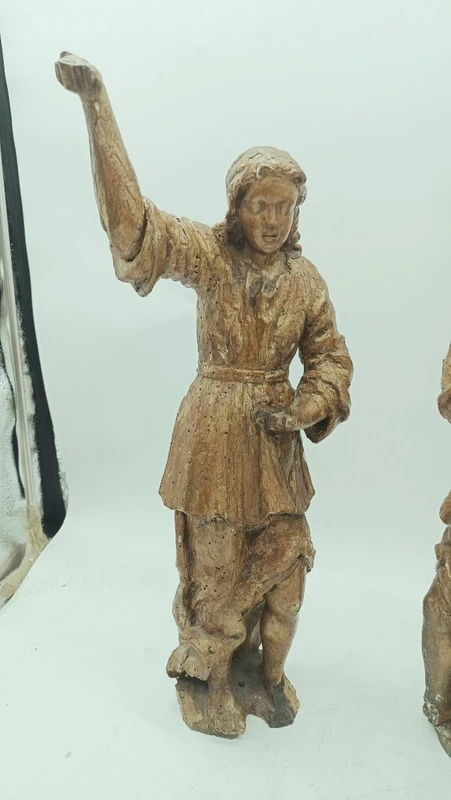 Antique Couple gilded wood carvings angels REGGICERO
