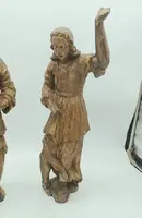 Antique Couple gilded wood carvings angels REGGICERO