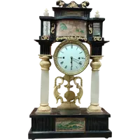 Bidermaier temple clock in ebonized wood and gilt alabaster columns 19th century