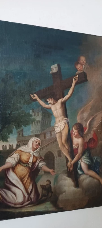 Antique painting-oil on canvas-ESTASIS OF SANTA MARGHERITA FROM CORTONA-Italian school 18th century