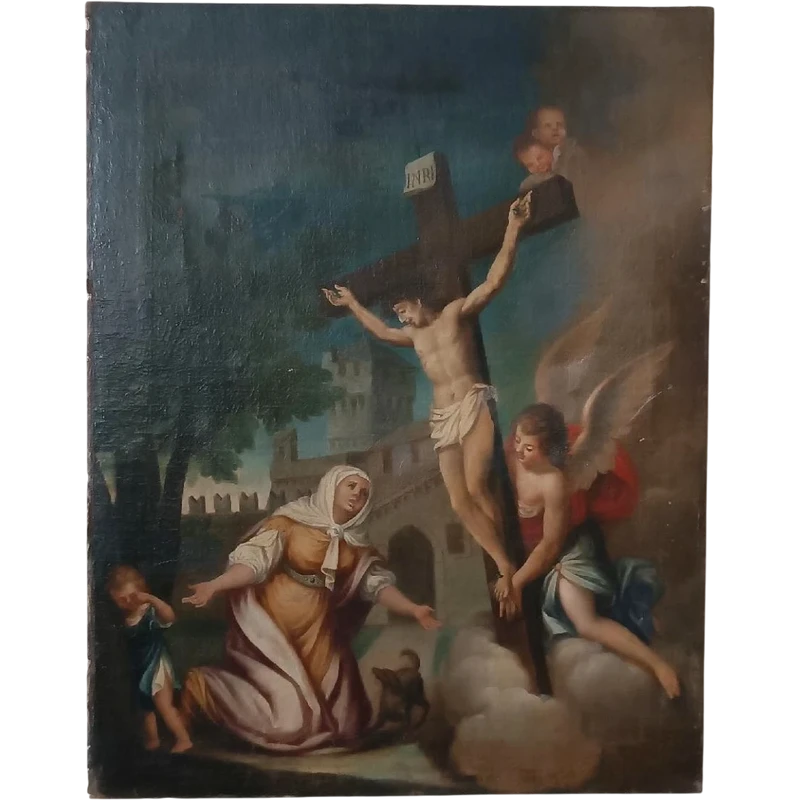 Antique painting-oil on canvas-ESTASIS OF SANTA MARGHERITA FROM CORTONA-Italian school 18th century