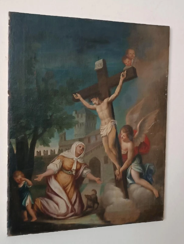Antique painting-oil on canvas-ESTASIS OF SANTA MARGHERITA FROM CORTONA-Italian school 18th century