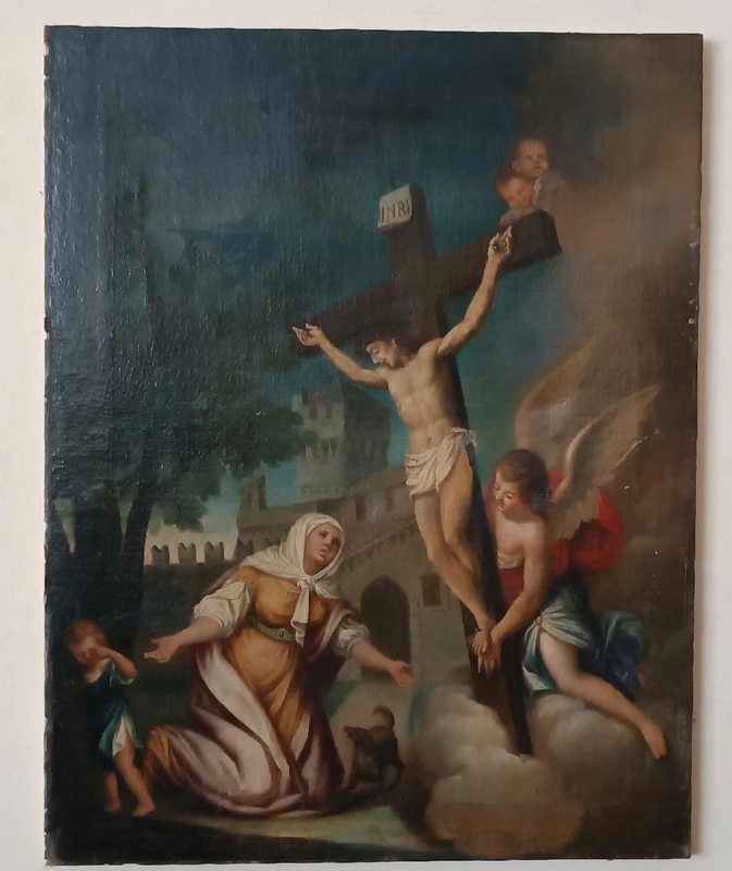 Antique painting-oil on canvas-ESTASIS OF SANTA MARGHERITA FROM CORTONA-Italian school 18th century