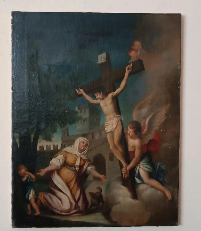 Antique painting-oil on canvas-ESTASIS OF SANTA MARGHERITA FROM CORTONA-Italian school 18th century