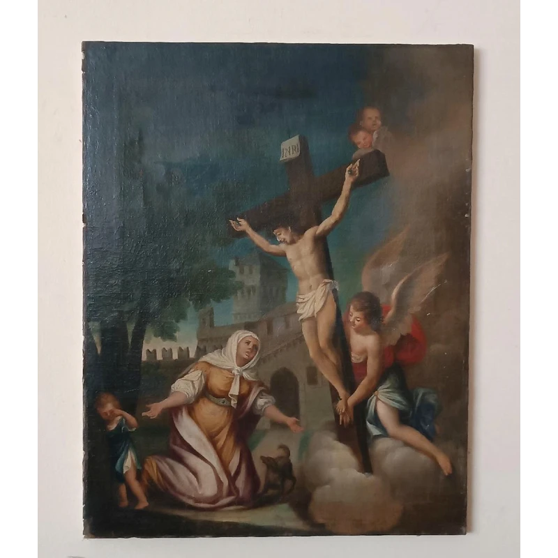 Antique painting-oil on canvas-ESTASIS OF SANTA MARGHERITA FROM CORTONA-Italian school 18th century
