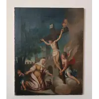 Antique painting-oil on canvas-ESTASIS OF SANTA MARGHERITA FROM CORTONA-Italian school 18th century