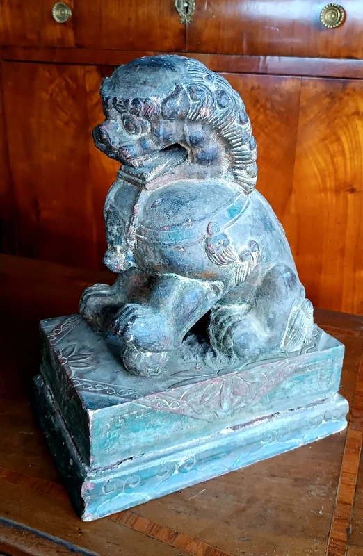 Lacquered wood pho dog-China early xx century