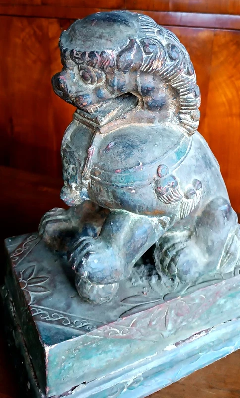 Lacquered wood pho dog-China early xx century