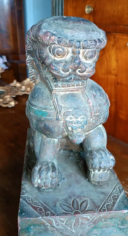Lacquered wood pho dog-China early xx century