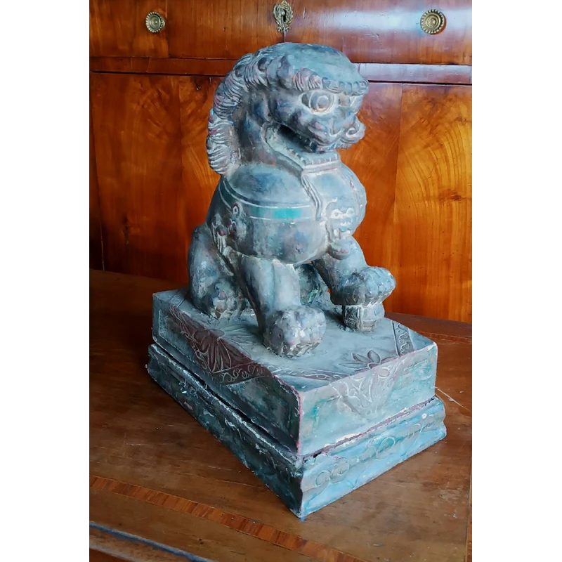 Lacquered wood pho dog-China early xx century