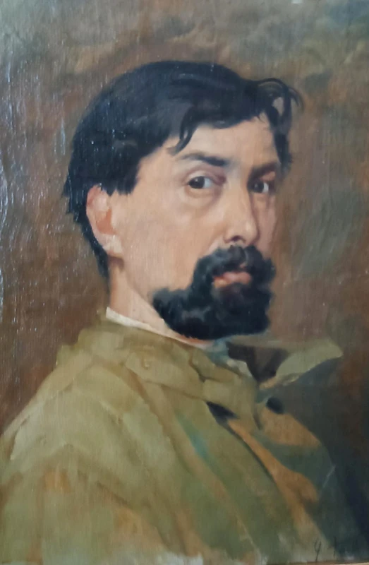 Oil on canvas portrait 1920s-painted on the back -Giuseppe Torelli ( 1881 -1959 )