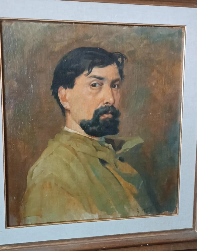 Oil on canvas portrait 1920s-painted on the back -Giuseppe Torelli ( 1881 -1959 )