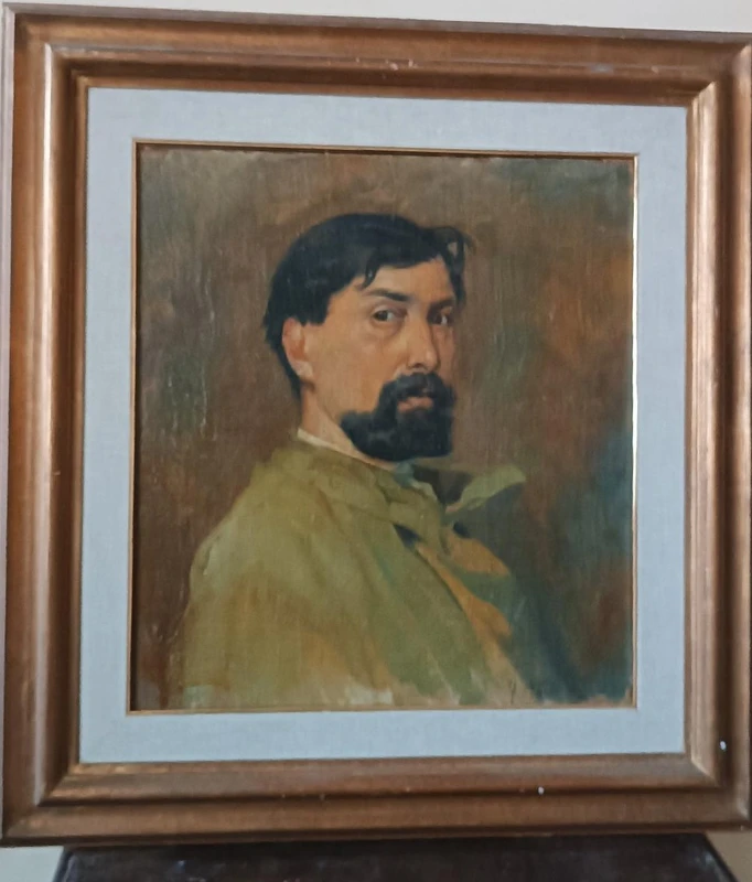 Oil on canvas portrait 1920s-painted on the back -Giuseppe Torelli ( 1881 -1959 )