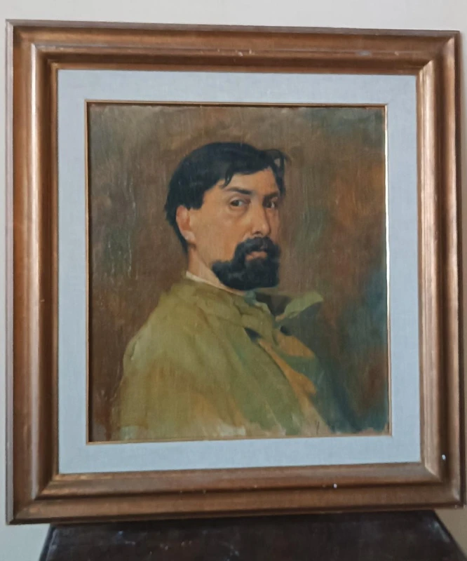 Oil on canvas portrait 1920s-painted on the back -Giuseppe Torelli ( 1881 -1959 )