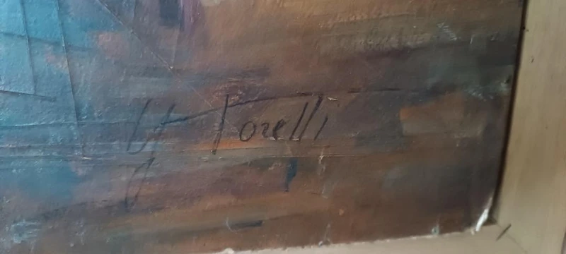 Oil on canvas portrait 1920s-painted on the back -Giuseppe Torelli ( 1881 -1959 )