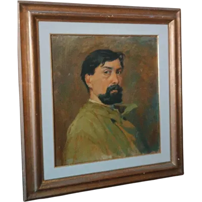 Huile sur toile portrait 1920s-peint au dos -Giuseppe Torelli ( 1881 -1959 )