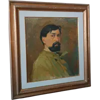 Oil on canvas portrait 1920s-painted on the back -Giuseppe Torelli ( 1881 -1959 )