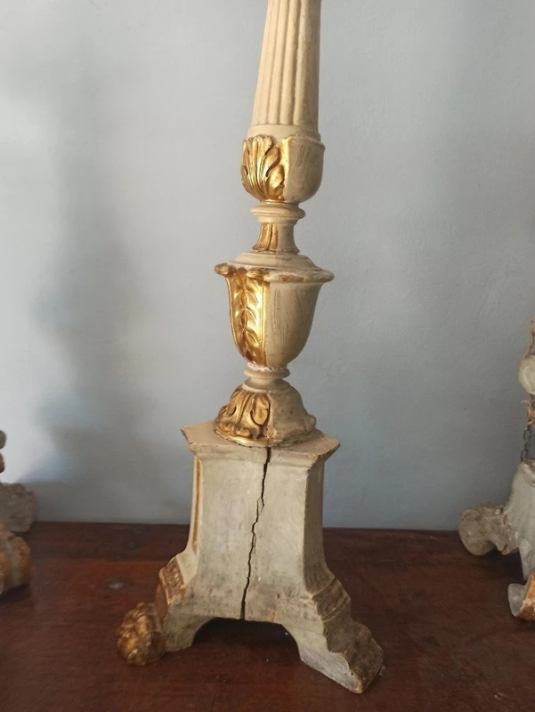 FINE GOLDEN LACQUERED WOOD CANDELIER 700 h.80 cm