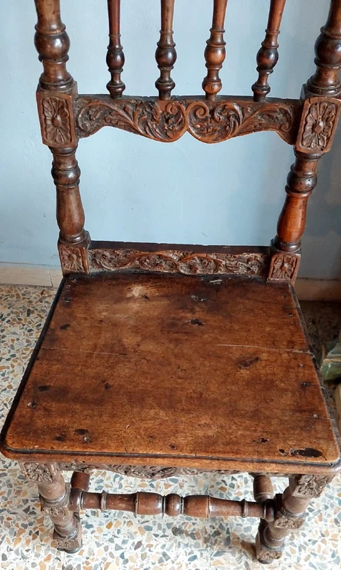 Pair of Carved Chairs Italian Manufacture Of The Seventeenth Century Rare