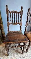Pair of Carved Chairs Italian Manufacture Of The Seventeenth Century Rare