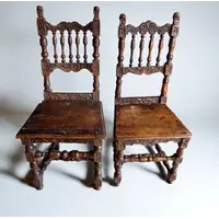 Pair of Carved Chairs Italian Manufacture Of The Seventeenth Century Rare