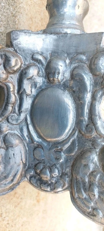 CHANDELIER ANTIQUE EN ÉTAIN BAROQUE LUIGI XIV ORIGINAL 18E SIÈCLE