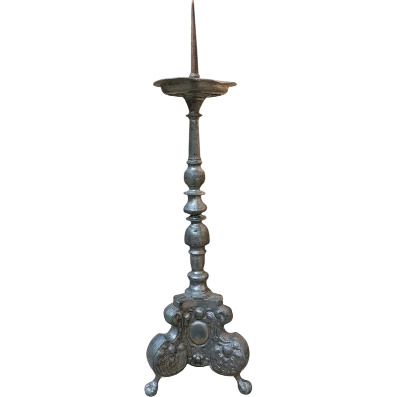 CHANDELIER ANTIQUE EN ÉTAIN BAROQUE LUIGI XIV ORIGINAL 18E SIÈCLE