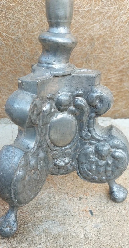 CHANDELIER ANTIQUE EN ÉTAIN BAROQUE LUIGI XIV ORIGINAL 18E SIÈCLE