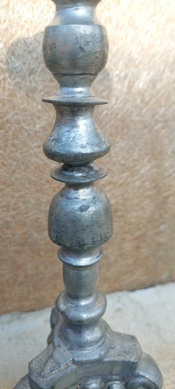 CHANDELIER ANTIQUE EN ÉTAIN BAROQUE LUIGI XIV ORIGINAL 18E SIÈCLE