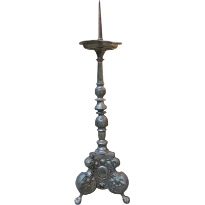 CHANDELIER ANTIQUE EN ÉTAIN BAROQUE LUIGI XIV ORIGINAL 18E SIÈCLE