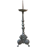 CHANDELIER ANTIQUE EN ÉTAIN BAROQUE LUIGI XIV ORIGINAL 18E SIÈCLE