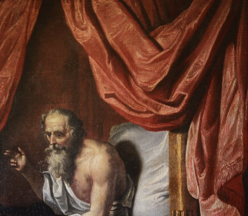 WILLEM VAN HERP att. "Isacco benedice Giacobbe " olio su tela XVII sec.