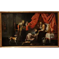 WILLEM VAN HERP att. "Isacco benedice Giacobbe " olio su tela XVII sec.