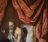 WILLEM VAN HERP att. "Isacco benedice Giacobbe " olio su tela XVII sec.