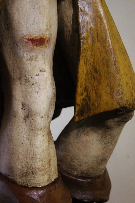 Scultura lignea policroma,San Rocco su basamento.
