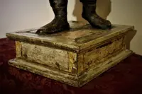 Scultura lignea policroma,San Rocco su basamento.