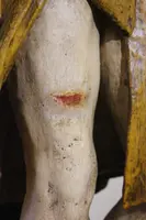Scultura lignea policroma,San Rocco su basamento.