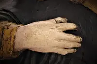 Scultura lignea policroma,San Rocco su basamento.