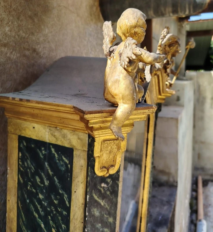 Antica teca vetrina Periodo Barocco toscana fine 600