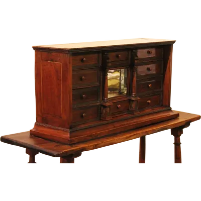 Antique Lombard coin cabinet datable to between 17th ⁄ 18th cent.