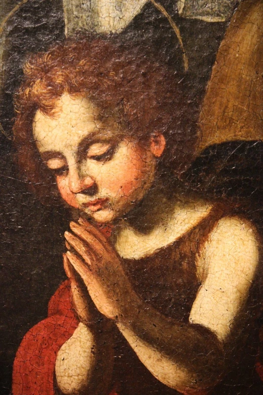 Sacra Famiglia  ( San Giovannino Elisabetta e Zaccaria ) dipinto olio su tela.