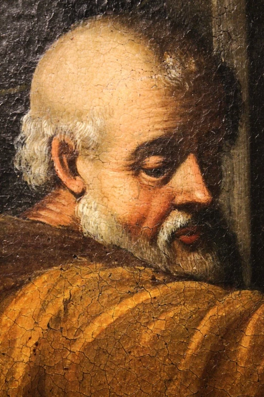 Sacra Famiglia  ( San Giovannino Elisabetta e Zaccaria ) dipinto olio su tela.
